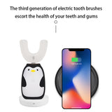 All-Round 360 Degrees Kids Electric Toothbrush Teeth Care Wireless Charging Cleaning Adjustable Modes Sonic U-shaped Waterproof