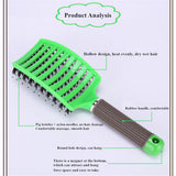 Brushy Hair Scalp Massage Comb Hairbrush Bristle Nylon Women Wet Curly Detangle Hair Brush for Salon Hairdressing Styling Tools