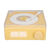 Wireless Bluetooth Speaker Alarm Clock 360 Degree Stereo Sound Retro Vintage Speaker Vinly Disc Shaped Alarm Clock Smart Speaker