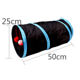 Foldable Pet Cat Toy Tunnel ring paper two-way tunnel with hanging two balls for cat Kitten playing Funny drill bucket 8 colors