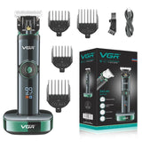 VGR Professional 2-speed motor hair clipper for men cordless barber beard hair trimmer rechargeable electric haircut machine