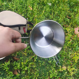 4PCS Outdoor Stainless Steel 300ml Sierra Bowl Picnic Tableware Portable Barbecue Hiking Camping Cup Picnic Cookware Storage Bag