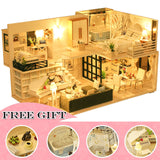 CUTEBEE DIY Dollhouse Wooden doll Houses Miniature Doll House Furniture Kit Casa Music Led Toys for Children Birthday Gift