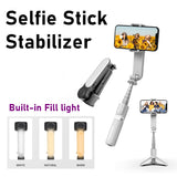 3IN1 Universal Handheld Gimbal Stabilizer 360 Rotation Selfie Stick Tripod With Fill Light For Smartphone Iphone Samsung Vedio
