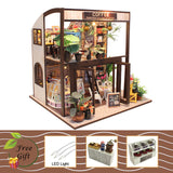 CUTEBEE Kids Toys Dollhouse Kit with Furniture Assemble Wooden Miniature Doll House Diy Dollhouse Puzzle Toys For Children M2011