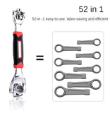 Universal Grip Wrench Sleeve Tube Wrench Spanner Set 8 in 1 Multi-Functional German Fast Hex 52 in 1 Ratchet Car Repair Tools