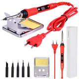 220V 80W LCD Electric Soldering Iron Adjustable Temperature Solder Iron Tools with Quality Soldering Iron Tips Kits Stand Tool