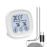 2 Probes Digital Meat Kitchen Thermometer Stainless Waterproof Meat Temperature Probe Cooking BBQ Temperature Meter for Kitchen