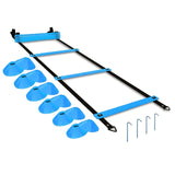 Sports Speed Agility Training Set Includes 1Agility Ladder 12 Disc Cones 4 Steel Stakes 1 Bag For Training Athletes