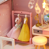 Sakura Tree Pink Diy DollHouse Wooden Miniature Furniture Doll House maison Model Building Kits casa Toy For Kids Girl Xmas Gift