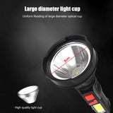 USB Rechargeable Portable LED Flashlight Powerful Waterproof Torch Searchlight for Outdoor Mountaineering Hiking Camping Tool