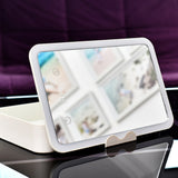 Makeup Storage Box Flat Storage Vanity Mirror Storage Box Smart LED Fill Light with Countdown Makeup Mirror