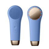 Cold &amp; Heat Red/Blue LED Light Electric Powered Facial Cleaning Brush for Face Exfoliating Deep Cleansing Sonic Facial Scrubber