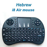 Russian Air Mouse Mini Wireless Keyboard Hebrew Touchpad Keyboards Remote Control for Android TV BOX PC PS3 Gamepad