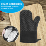 Oven Mitts and Pot Holders 4pcs Set Heat Resistant Oven Gloves and Hot Pads Potholders for BBQ Kitchen Baking Cooking Grilling
