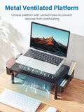 Monitor Stand Riser 3 Height Adjustable Monitor Stand with Phone Holder and Pen Holder, Laptop Stand Riser with Organizer Drawer
