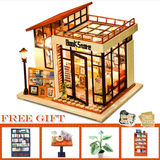 CUTEBEE Kids Toys Dollhouse Kit with Furniture Assemble Wooden Miniature Doll House Diy Dollhouse Puzzle Toys For Children M2011