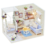 CUTEBEE DIY Doll House Wooden Doll Houses Miniature Dollhouse Furniture Kit with LED Toys for Children Christmas Gift