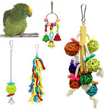 Parrot Combination Toys Bird Chewable Bite Climbing Rope Swing Cotton Rope Bite String 6Pcs Set Toys For Parrots Game In Cage