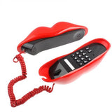 Corded Pink Telephone Real Working Desktop Home Office Telephone Cute Cartoon Lips Telephone phone Children Role Play Phone Gift