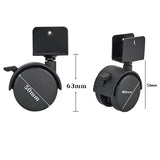4Pcs/Lot 1.5" 2" Baby Crib Bed Splint Wheel Caster universal furniture Castor Brake Black