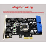 SSU Desktop USB 3.0 Expansion Card Front Pci-E to USB3.0 Front 19 / 20 Pin Interface Adapter for Desktop Computers