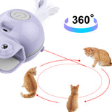 Dadypet Electric Automatic Cat Toy Interactive Cat Toy 360° Rotate USB Rechargeable with LED Light for Cat Tree Laser Funny Toy