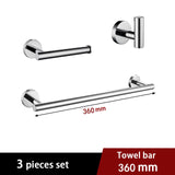 Bathroom Hardware Set Stainless Steel  Mirror Round Towel Bar Toilet Paper Holder Towel Ring Robe Hook