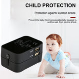 Universal Worldwide Phone Charger All In One International Plug Adapter 2 USB Port Travel AC Power Charger Adapter AU US UK EU