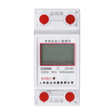 Household AC220V Single Phase Electric Energy Meter LCD Display 35mm Din-rail Mounted 2P