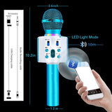 Wireless Musical Microphone, Mini Bluetooth with LED for Children Adults Singing