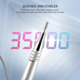 Wireless Nail Drill Machine 35000RPM Rechargeable Nail Drill Polisher Professional Nail Art Manicure Equipment Kit File Cutter