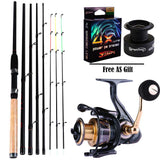 Sougayilang 3m L M H Power Spinning Fishing Rods Feeder Rod and 3000 Series Spinning Fishing Reel Fishing Line Full Kit Pesca