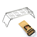 Mini Folding Grill Rack with Adjustable Gear Camping Grill Rack for Camping Hiking Fishing Barbecue Garden Kitchen