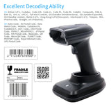 Handheld 1D/2D/QR Barcode Scanner Wireless BT &amp; 2.4G USB Wired Bar Code Reader CMOS Image Sensor Manual/Auto Trigger Scanning