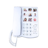 Big Button Corded Telephone with Speaker for Seniors Elderly, Amplified One Button Touch Picture Landline Phone for Old People