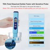 Digital TDS Meter 0-9990PPM Water Quality Tester Accurate Portable Water Quality Monitor Analyzer for Drinking Water Aquarium