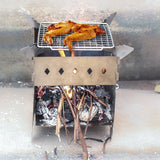 Outdoor Multi-Function Stainless Steel Wood Stove Camping Incinerator Hanging Stove Picnic BBQ Grill Camping Stove
