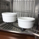 Bird Feeding Cups Hanging Parrot Cage Feeder 2 Sizes Ceramic Bowl with Stainless Steel Bracket for c.ckatiel Lovebird