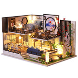 Cutebee DIY DollHouse Doll House Miniature Dollhouse Wooden Furniture Kit Toys for Children New Year Christmas Gift Case
