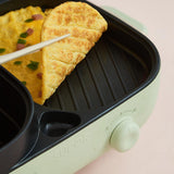 220V Household Electric Hotpot Cooker Multi Cooker Non-stick Hot Pot Meat Grill 2 In 1 Frying Pan Fast Heating