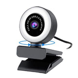 5MP HD Webcam with Microphone LED Web Camera for Computer PC Video Recording Webcams Auto-Focus Adjustable Base Cam USB