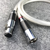 HIFI Silver Plated XLR Balance Cable Carbon Fibre XLR Plug  Audio Line for CD DVD Amplifier