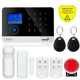 Newest Wireless Home Security Tuya WIFI GSM SIM card EN RU ES PL DE Switchable Smart Alarm system Tuya APP RFID Remote Control
