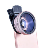 2022.Universal Mobile Phone Lens 2 in 1 Universal 37mm 0.45X 49UV Wide Angle Macro Cell Phone Camera Lens Kit Phone Accessories