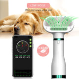 Portable Pet Blower Dryer 2-In-1 Hair Cleaning Brush Dog Grooming Comb Tool Cat Hair Remover Brush Low Noise Pet Massage