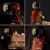 Cherub WST-670 Rechargeable Guitar Tuner Clip on Tuner LCD for Chromatic Tuning Guitar Violin Ukulele Guitar Accessories