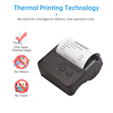 Portable BT 80mm Thermal Receipt Printer Personal Mini Bill POS Mobile Printer with Rechargeable Battery Support ESC/POS