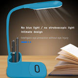 Table Lamp Study Led Desk Lamp With Phone Wireless Charger Pen Holder Fast Charger Dimmable Eye-Caring Office Lamp