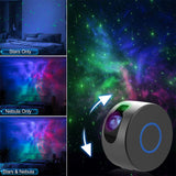 Colorful Starry Sky Galaxy Projector Light Rotating Water Waving Night Light Voice Control Romantic bedroom mini projector
